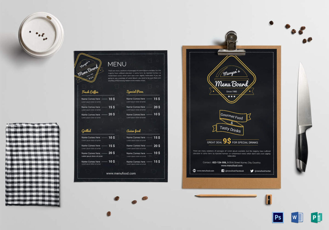 99 Mẫu bảng menu nhà hàng cực ấn tượng